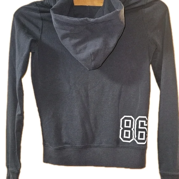 Victoria's Secret Black Hoodie with White and Pink Accents - Picture 2 of 5